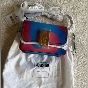 Moschino Couture crossbody bag, gold “M” logo